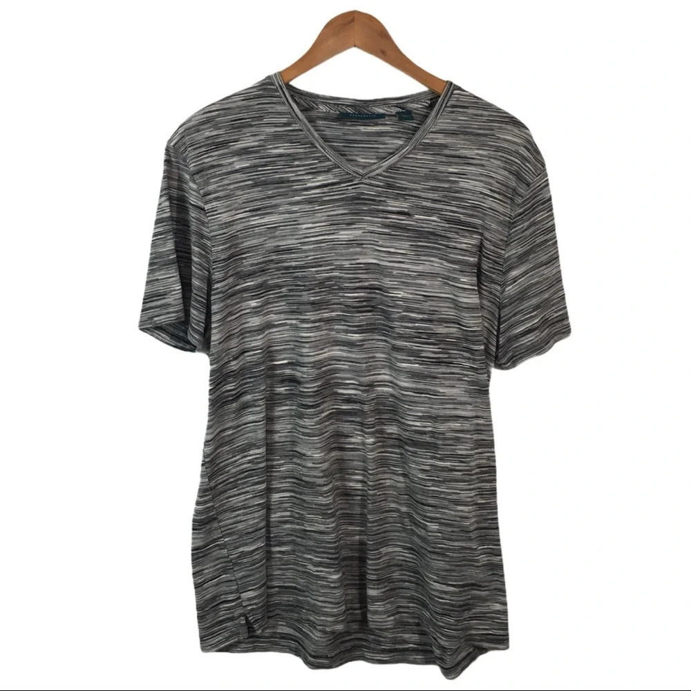 TS638 Mens Perry Ellis Designer Marled V Neck T Shirt L